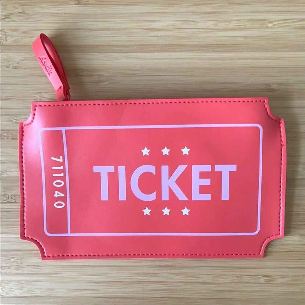 Ipsy Bag - Red Ticket-Shaped Pouch